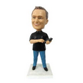 Stock Body Casual Guy Holding iPad Male Bobblehead